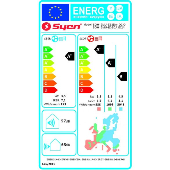 SYEN Muse SOH12MU Fűtésre optimalizált split klíma 3,5kW