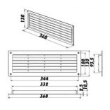 Ajtórács 368x130 fehér GP 350 (377)