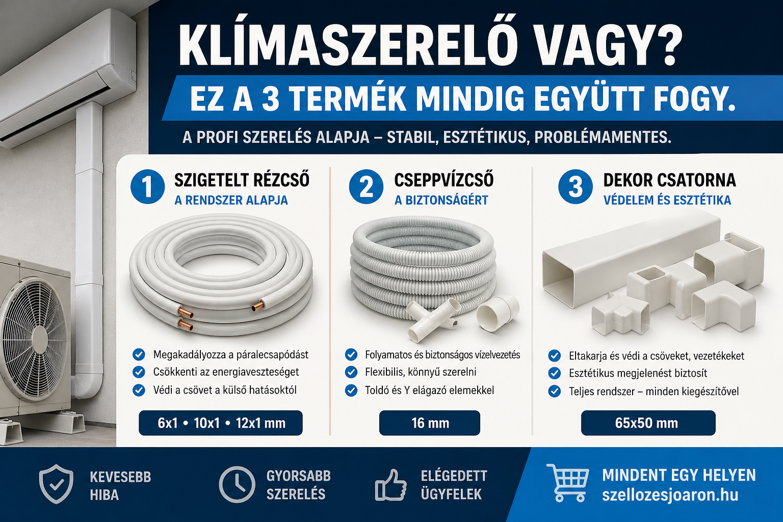 Klímaszerelő vagy? Ez a 3 termék mindig együtt fogy